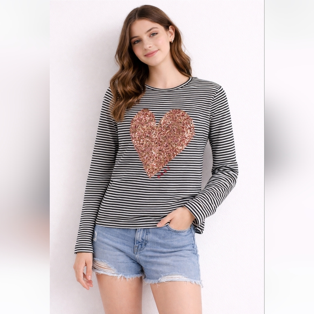 NWT DKNY Girls' Fashion Long Sleeve T-Shirt, Size XL